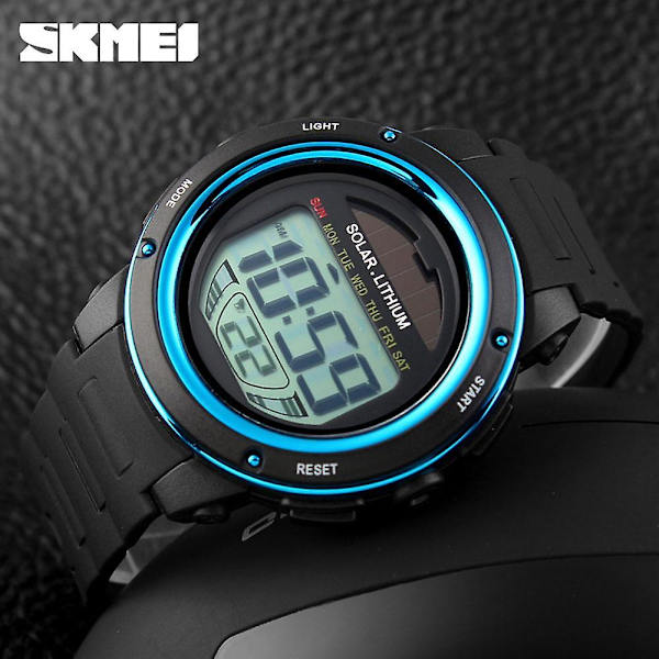 SKMEI Brand Solar Powered Digital Herr Dam Sport Military Watch 3ATM Vattentät unisex golden