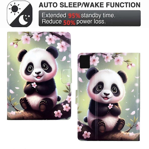 Til Lenovo Tab M11/Xiaoxin Pad 11 2024 Stand Case Mønstertryk Tablet Lædercover med Auto Wa Multicolor Sakura Panda