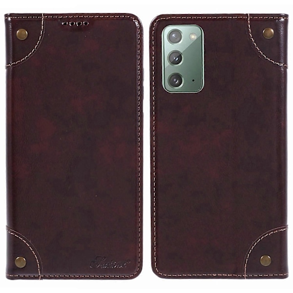 SUTENI Fodral för Samsung Galaxy Note20/Note20 5G PU Läder Skydd Ställ Plånbok Mobilskal Multicolor Style A