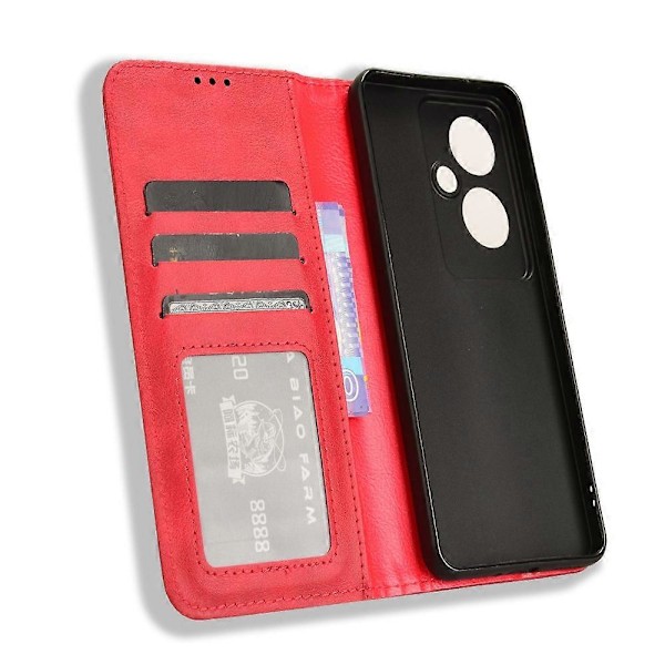 Plånboksfodral för Oppo Reno11 F 5G/F25 Pro 5G Retro PU Läder Telefonskal Magnetisk Stängning Multicolor Style B
