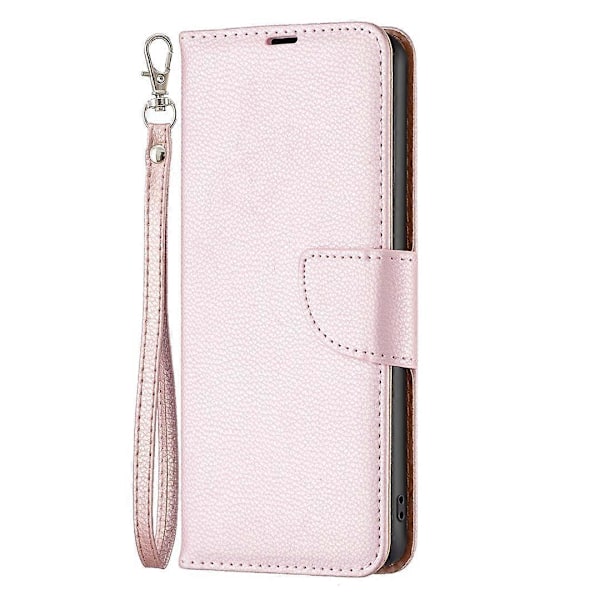 Til Xiaomi Redmi Note 13 Pro+ 5G Wallet Case PU Læder Litchi Tekstur Flip Telefon Cover Multicolor Rose Gold