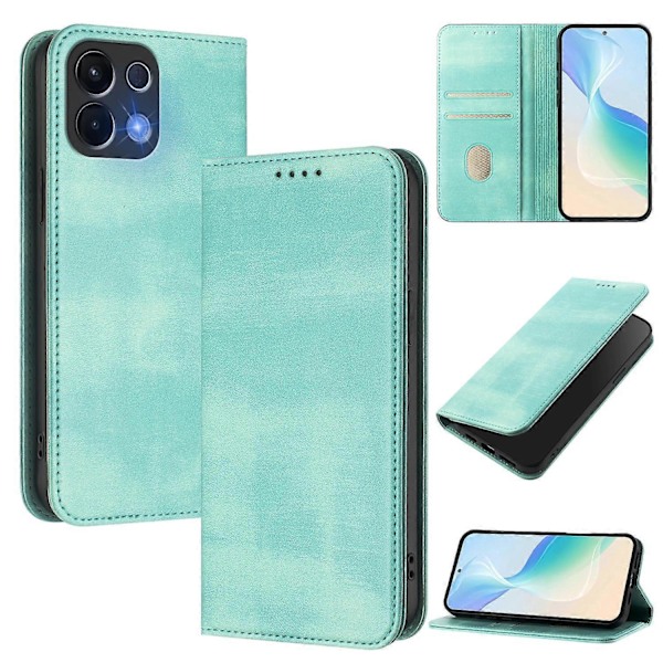 Plånboksfodral för Oppo K13 5G Retro Textur RFID-blockerande Läder Telefonskal Multicolor Mint Green