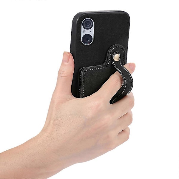 Style 03 Kickstand -suojakotelo Sony Xperia 5 V -puhelimelle, PU-nahka+TPU+PC pyörivä korttipidike puhelinkotelo Multicolor Style C