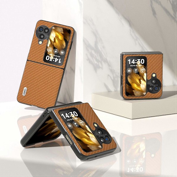 Oppo Find N3 Flip 5G PU-nahkapäällysteinen PC-kotelo hiilikuitukuvioinen suojapuhelinkotelo Multicolor Style G