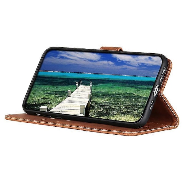 KHAZNEH För Oppo A58 5G/A78 5G PU Läder Ställ Fodral Plånbok Mobilskal Retro Textur Skal Multicolor Style D