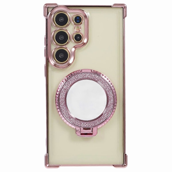 Elektroplettert TPU-deksel med støtte og speil til Samsung Galaxy S24 Ultra Multicolor Style C