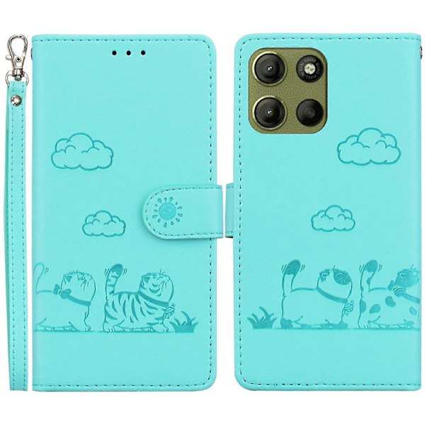 Til Motorola Moto G15 4G Etui RFID-blokering Killingemønster TPU+PU Læder Telefoncover Multicolor Style B