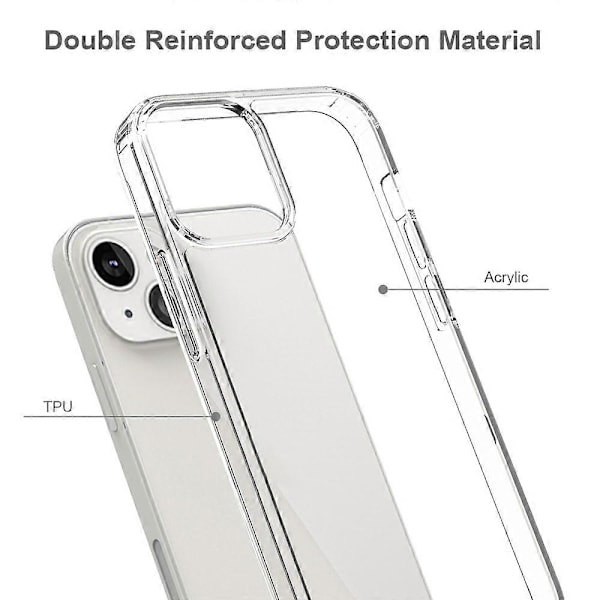 Kristallklart skal för iPhone 13 6.1 tum, Akryl + TPU Stöttåligt skyddsskal