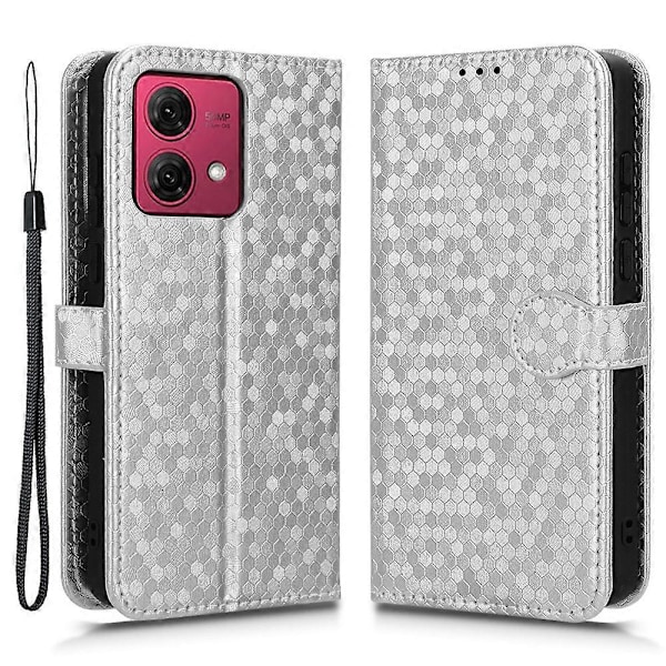 Til Motorola Moto G84 5G Etui PU Læder Præget Mobiltelefon Stativ Cover Multicolor Style D