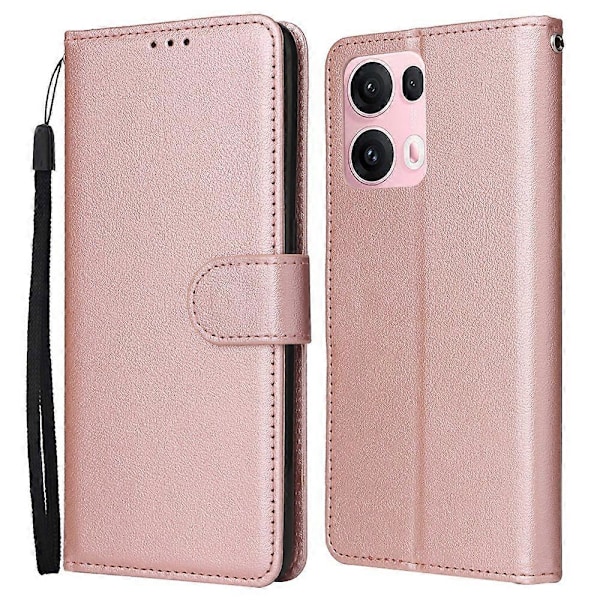 Til Oppo Reno13 Pro 5G Etui Pung Stativ Visning PU Læder Telefon Cover Multicolor Rose Gold
