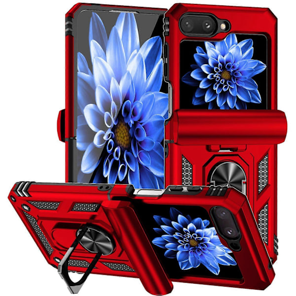 Skal för Samsung Galaxy Z Flip5 5G PC+TPU Anti-fall Ring Kickstand Multicolor Style B