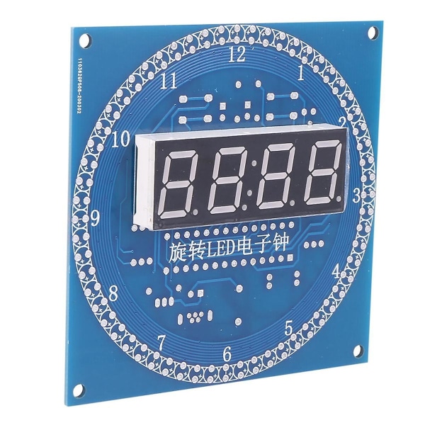 Gör-det-själv roterande elektronisk klocka Kit Elektronisk krets Basic Experimental Kit LED Display Väckarklocka Blue