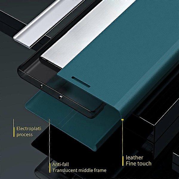 Til iPhone 16 Pro Cover Anti-Drop Læder Telefon Cover med Stativ Multicolor Style H