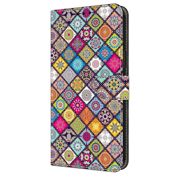 Skal för iPhone 16 Mönstertryckt Skyddande Fodral TPU+PU Läder Flip Telefonfodral Multicolor Style B