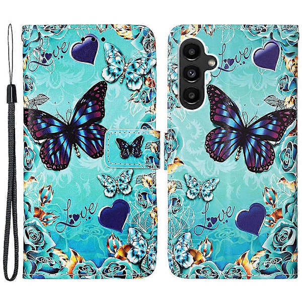 YB Mønsterprint Læder Serie-4 til Samsung Galaxy A15 4G Etui PU Læder Telefon Wallet Cover Multicolor Style A