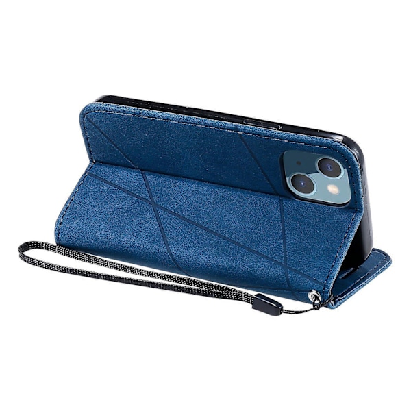 Til iPhone 13 Etui Splejset Læder Telefon Cover med Pung Kort Slots Multicolor Style A