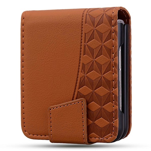 Til Samsung Galaxy Z Flip5 5G Etui Præget PU Læder+PC Telefon Cover Multicolor Style D