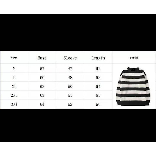 Tate Neule Talvipuserot Nainen Raidallinen Neulepusero Rento Hyppypusero Oversize Pari Harajuku Paita Lämmin Pusero Sueter De Mujer Jersey black red M