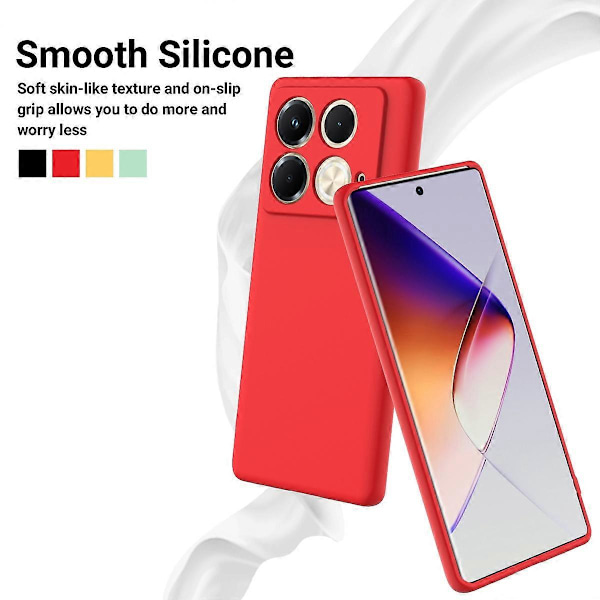 För Infinix Note 40S Skal Flytande Silikon Telefonskal med Handrem Multicolor Style A