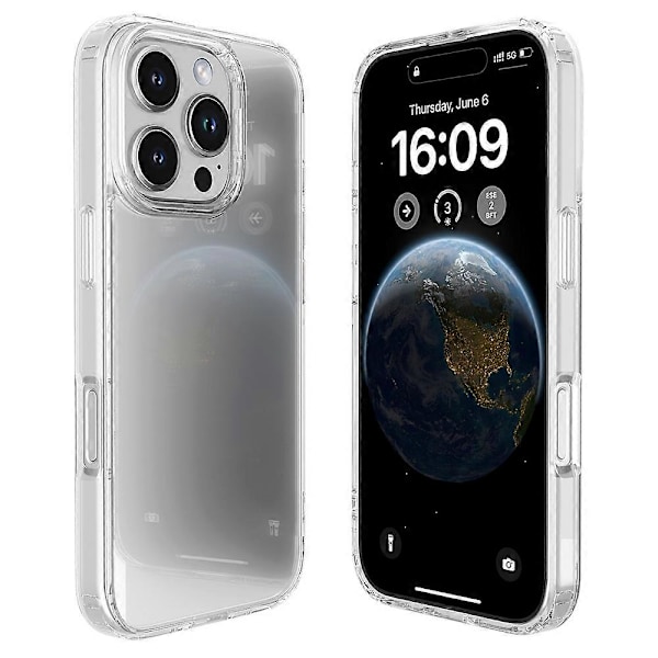 MUTURAL Skal för iPhone 16 Pro Max Rundade Kanter TPU+PC Transparent Mobilskal
