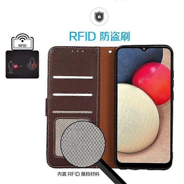 KHAZNEH Puhelinkotelo OnePlus 13R 5G/Ace 5 Pro 5G RFID-suojatulla lompakolla, PU-nahkakansi Multicolor Brown