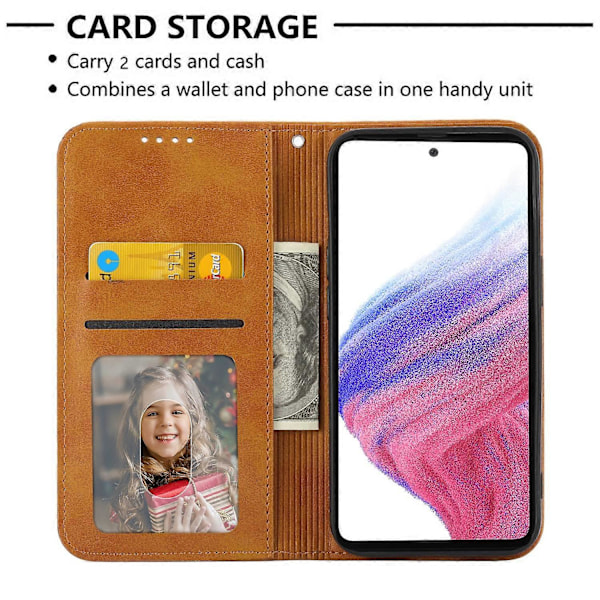Telefon Læder Etui til Samsung Galaxy M54 5G/F54 5G, Præget Rombe Mønster Pung Stand Cover Multicolor Style F