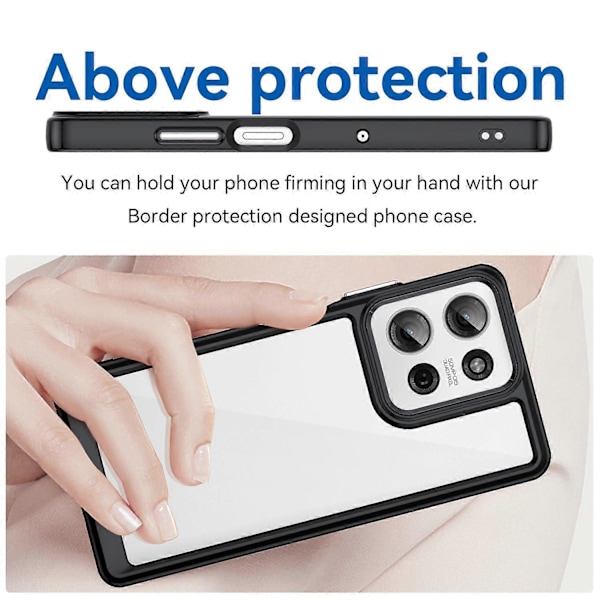 Til Motorola Moto G75 5G Etui TPU+Akryl Beskyttende Klar Telefon Cover Multicolor Style A