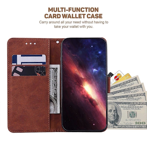 Til iPhone 15 Pro Max Geometri Præget PU Læder Telefon Cover Foldbart Stativ Wallet Cover Multicolor Style E