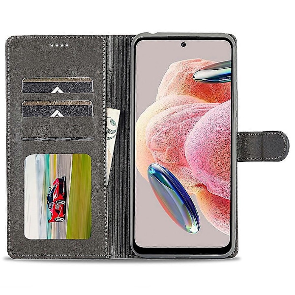 LC.IMEEKE Plånboksfodral för Xiaomi Redmi Note 12 4G Kalvtextur PU Läder Ställ Telefonskal Multicolor Style D