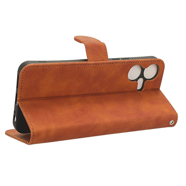 Tecno Pova Neo 3 4g PU-nahkalompakkokotelo, jalustalla, pehmeäpintainen, täysi suoja Brown