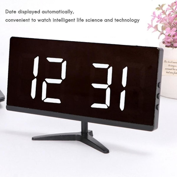 Led Digital Barns Elektronisk Väckarklocka Spegel Temperaturklocka Med Snooze Funktion Skrivbord Cl