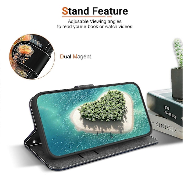 Til Realme 13+ 5G Wallet Telefon Cover Anti-Drop Læder Flip Cover Mønster Print Multicolor Style I