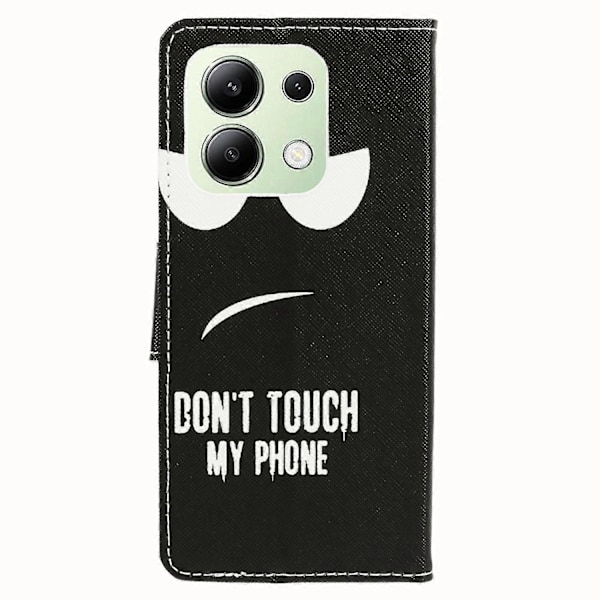 Flipcover til Xiaomi Redmi Note 13 4G med pung, PU-læder, mønstret telefonetui med krydset tekstur Multicolor Don&#39;t Touch My Phone