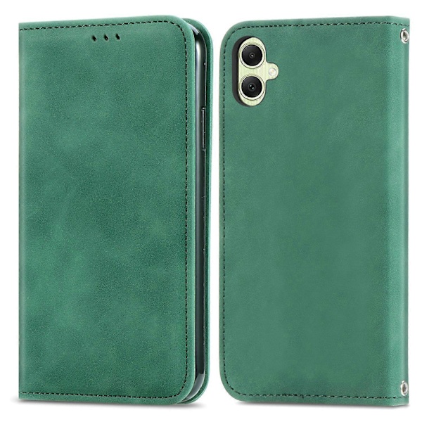 For Samsung Galaxy A06 Lærveske med Kortholder Magnetisk Absorpsjon Telefondeksel - Grå Multicolor Green