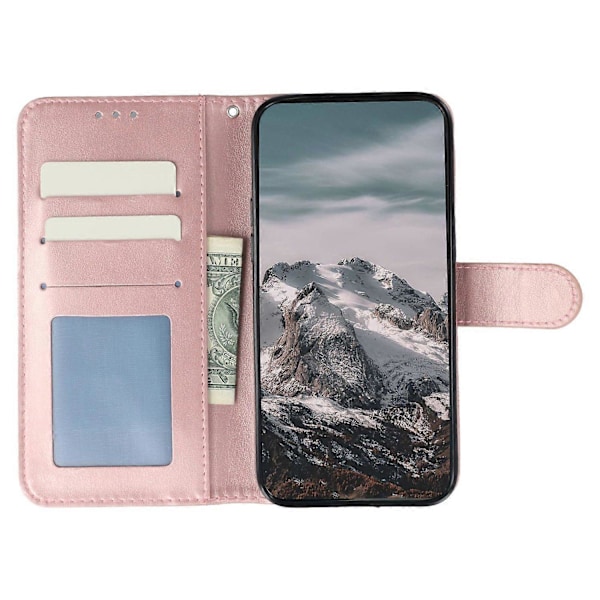 PU-læder etui med mandala-præget design til vivo V50 Lite 4G/5G, tegnebog telefoncover Multicolor Rose Gold