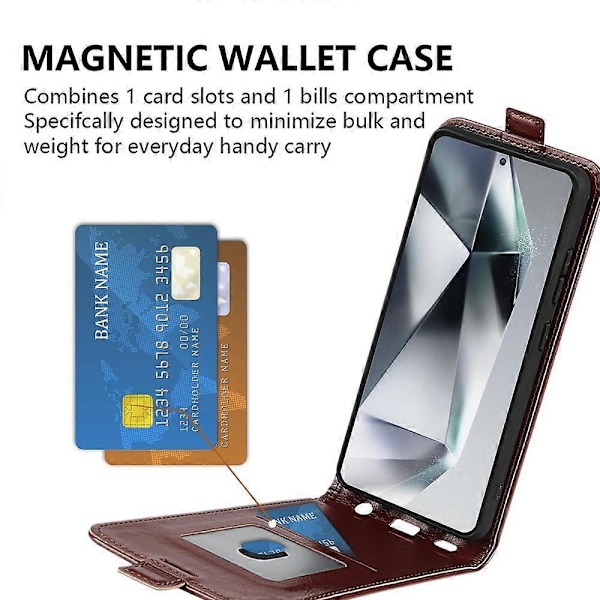 Til Samsung Galaxy S25 Ultra Etui med Kortlommer Vertikal Flip Læder Telefoncover Multicolor Style B