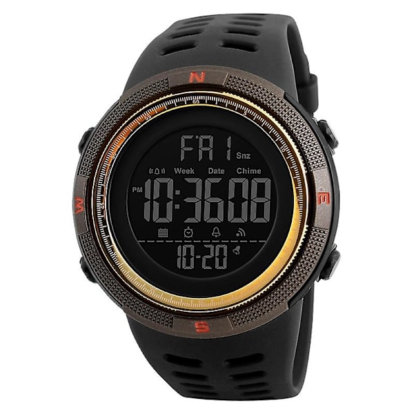 Skmei 1251 50m Vattentät Watch Watch Svart Röd Brown