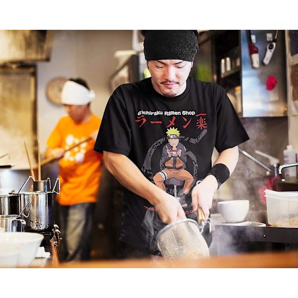 Ripple Junction Naruto Shippuden Ichiraku Ramen Shop Light Weight Crew T-shirt Black M
