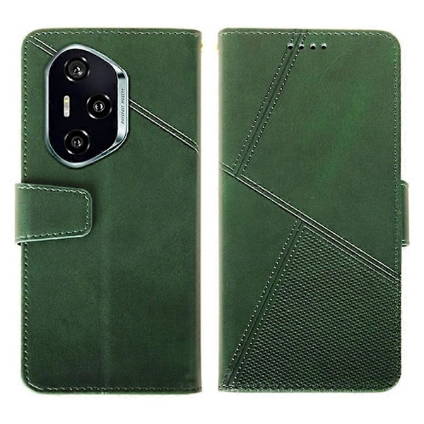 IDEWEI Honor 300 Pro -kotelo, nahkalompakko, puhelinkotelo, jalusta, vasikannahkajäljitelmä Multicolor Green