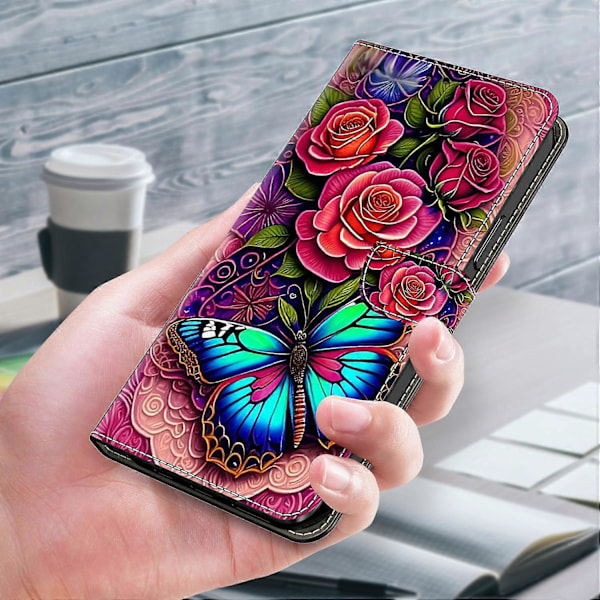 PU læder flip cover til iPhone 16 Plus med ståfunktion Multicolor Style H