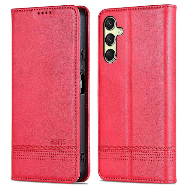 AZNS Fodral för Samsung Galaxy A16 5G/A16 4G, Plånboksfodral i PU-läder med Kohudstextur - Grön Multicolor Red