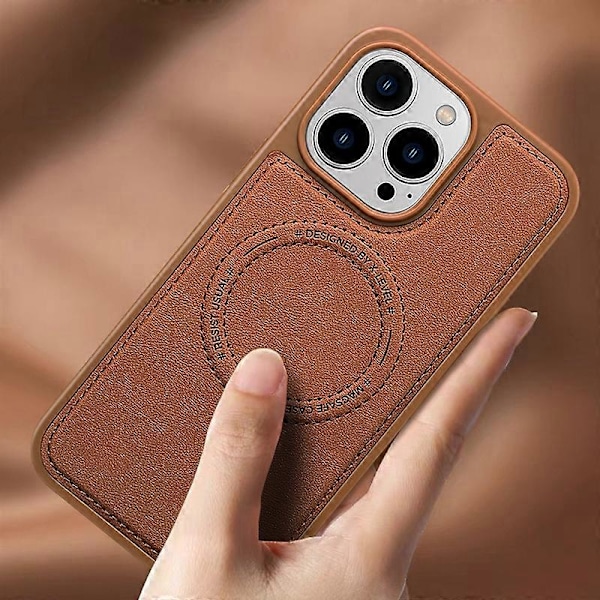 X-LEVEL För iPhone 15 Pro PU Läderbelagt TPU+PC Mobilskal Anti-Rep Magnetiskt Skydd Multicolor Style C