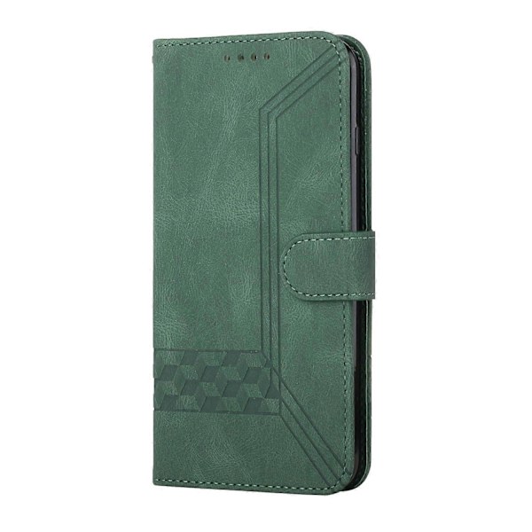 Mobilskal för iPhone 17 med rem, präglat PU-läder, plånboksställ Multicolor Blackish Green
