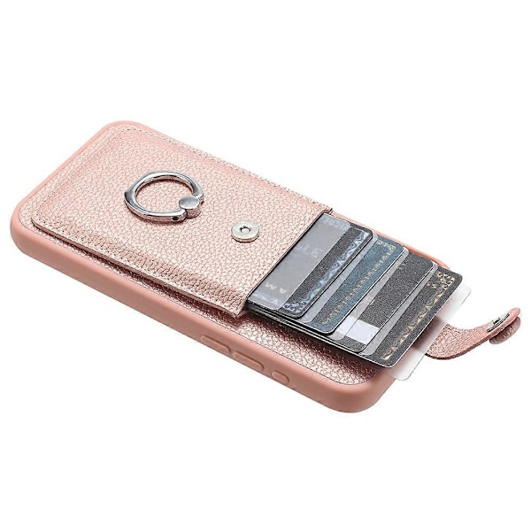 Samsung Galaxy S24+ -kotelo, korttipaikat, nahkainen takakansi ja rengastuki Multicolor Style A