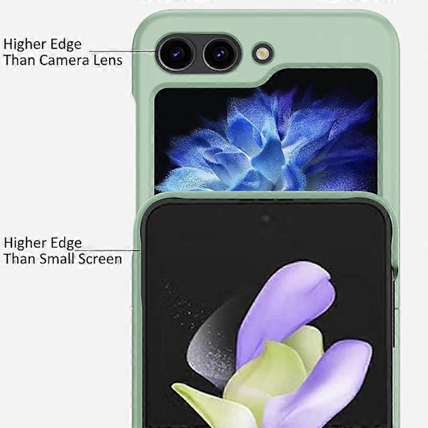 För Samsung Galaxy Z Flip5 5G Hårt PC Skinn-touch Telefonfodral Metallringhållare Anti-Slip Skydd Multicolor Style C