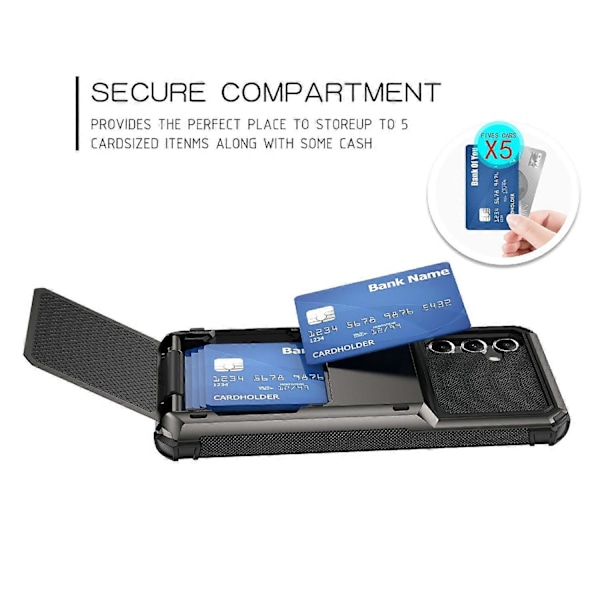 For Samsung Galaxy A34 5G Telefon Flip Kort Holder TPU+PC Telefon Deksel Beskyttende Skall