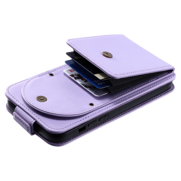 Fullt skydd Läder+tpu Vertikalt Flip Stand Skyddande phone case för Samsung Galaxy A54 5g Purple