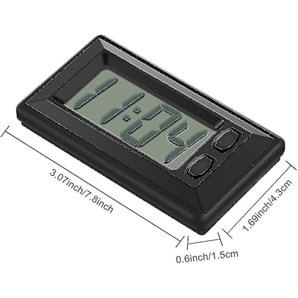 4 kpl elektronisia kelloja liimatyynyllä LCD digitaalinen autokello T...