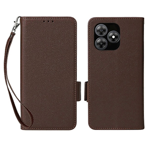 Til Blackview Wave 8C Etui Litchi Tekstur PU Læder Pung Flip Telefon Cover - Baby Blå Multicolor Brown