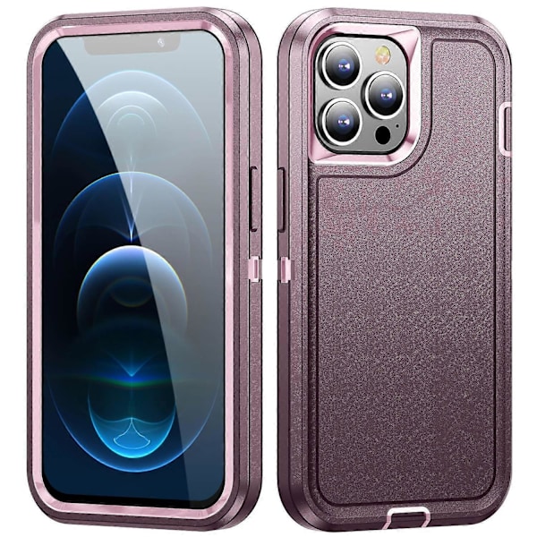 For iPhone 12/12 Pro Anti-Scratch Deksel TPU+PC Fallbeskyttelse Telefondeksel Multicolor Style E